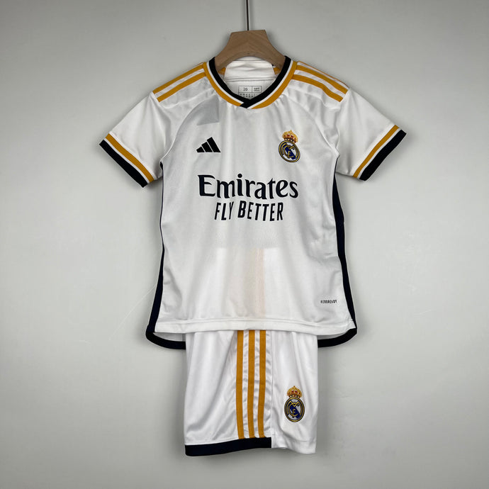 Kit Infantil Real Madrid Home Futebol 23/24 - Adidas