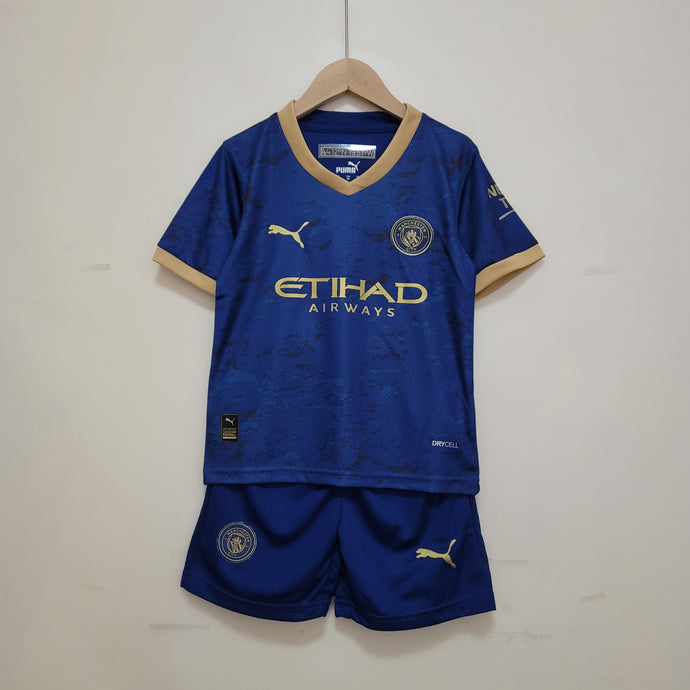 Kit Infantil Futebol Manchester City Azul 23/24 - Puma