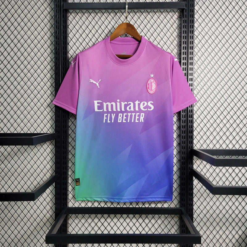 Camisa-Milan-away-ll-gola-redonda-2-23-24-puma-roxo-rosa-azul-branco-acmilan-ibrahimovic-torcedor