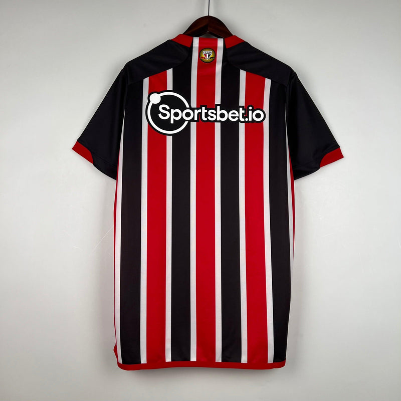 Camisa Tricolor Away Listrada | Adidas Treino 23/24 Vermelho e Preto