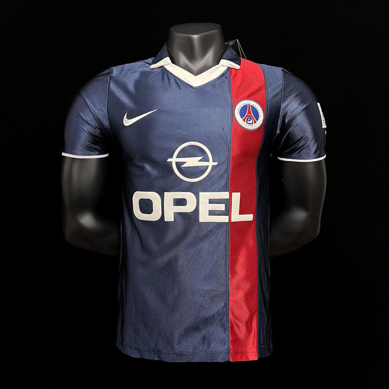 camisa-paris-saint-germain-retrô-2001-2002-titular-azul-vermelho-branco-gola-polo-ronaldinho-gaúcho