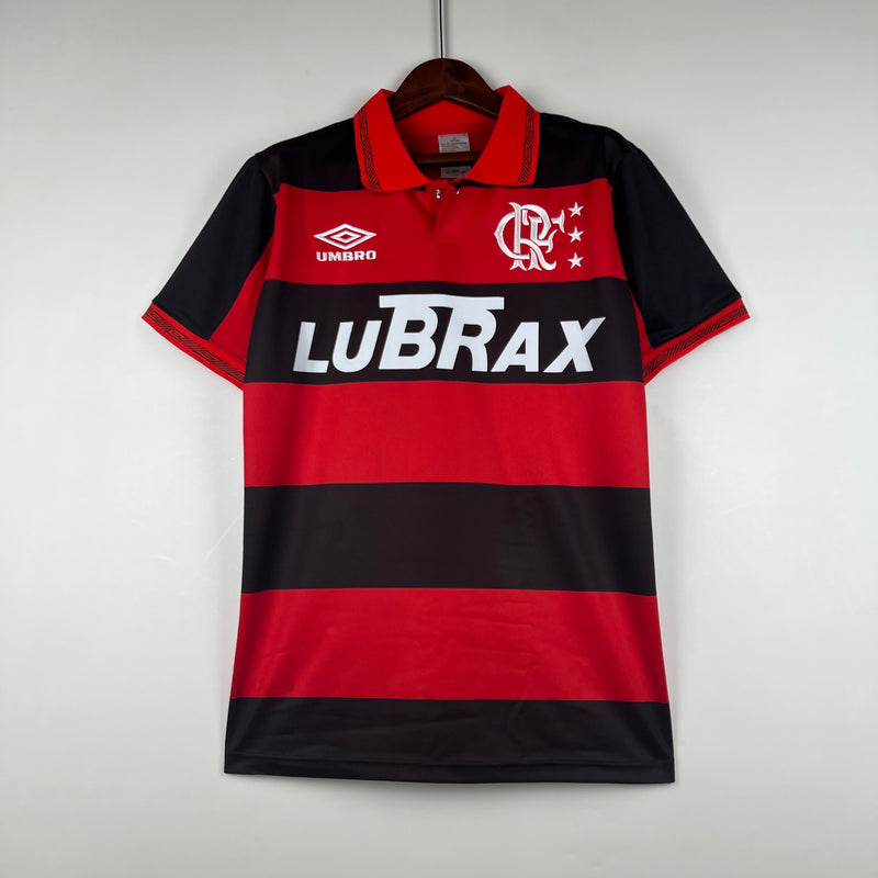 camisa-mengo-titular-retrô-I-1990-vermelho-preto-gola-polo-lubrax