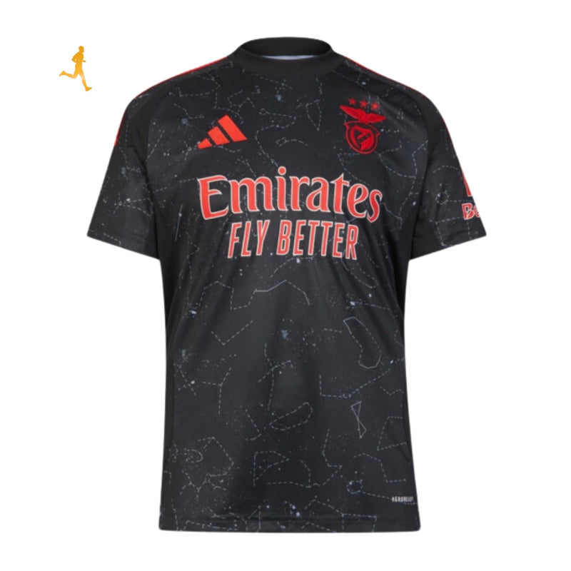 camisa-benfica-II-reserva-preto-vermelho-gola-redonda-versão-jogador-24-25