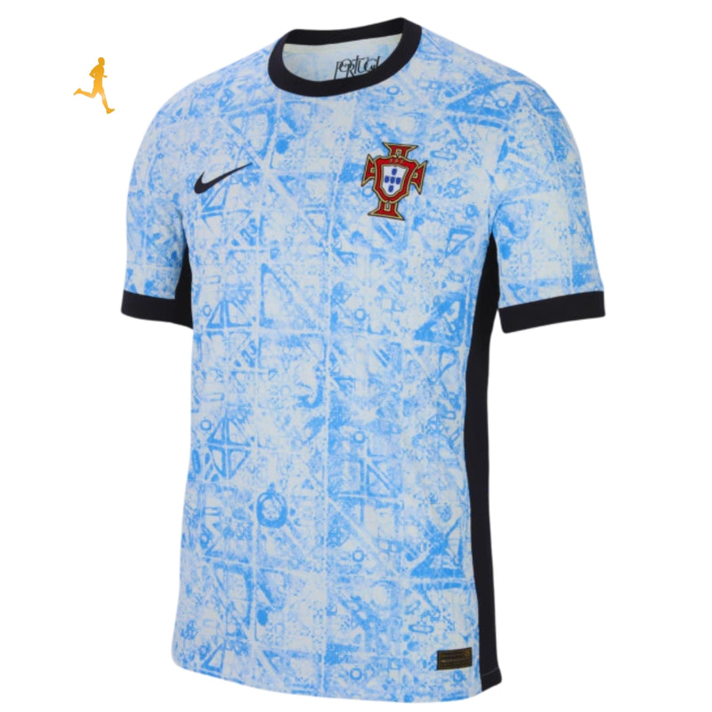 Camisa Portugal II Away 24/25 Azulejos Branco Azul - Camisa de Time Versão Jogador