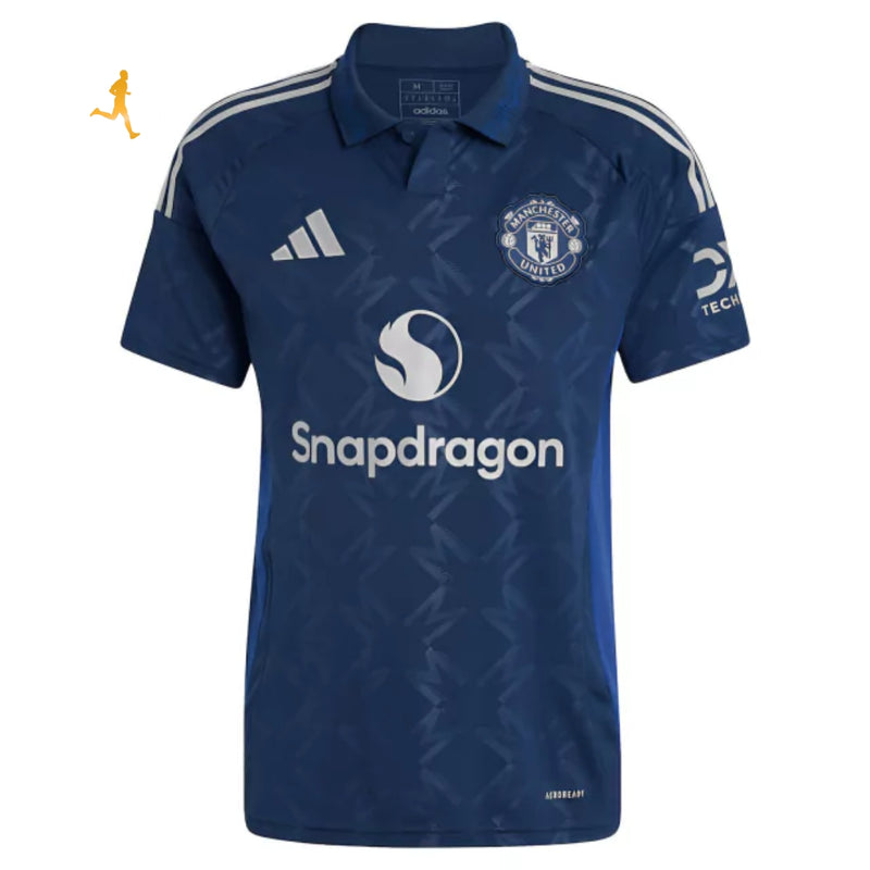 camisa-manchester-unite-away-2024-2025-versao-jogador-torcedor-camisa-de-time-internacional-futebol-deligt-antony-garnacho-azul-preto-branco-gola-polo-manga-curta-silkado-emborrachado