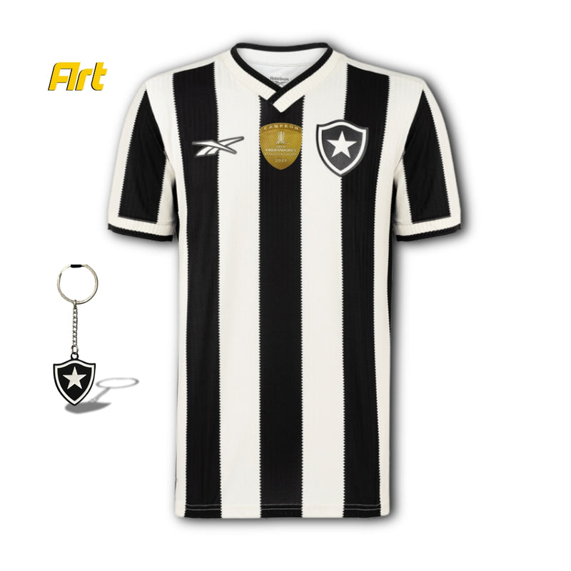 Camisa Botafogo I Masculina 24/2025 + Brinde Chaveiro - Versão Torcedor Preto Branco