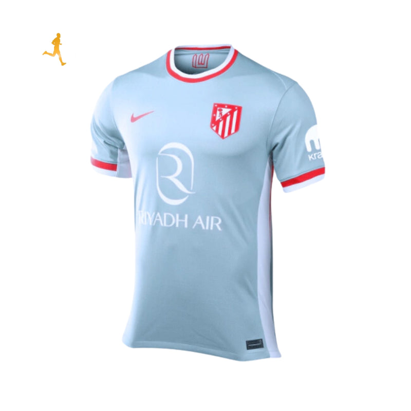 Camisa Atlético de Madrid II Away 24/2025 Riyadh Air Versão Jogador Azul Oceano Vermelho Branco - Nike