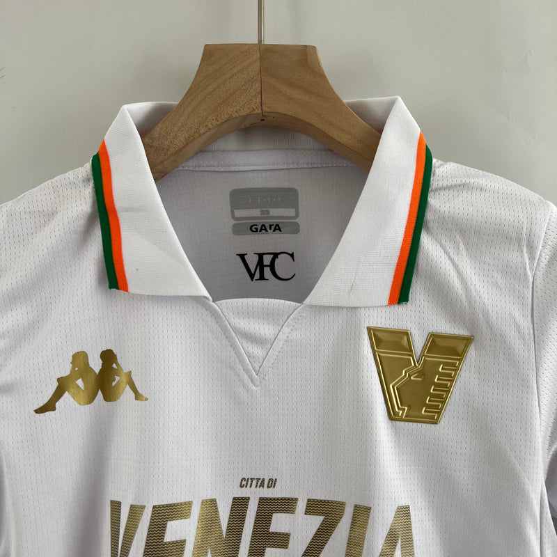 Conjunto Infantil Venezia Away Kappa Branco 23/24 - Futebol