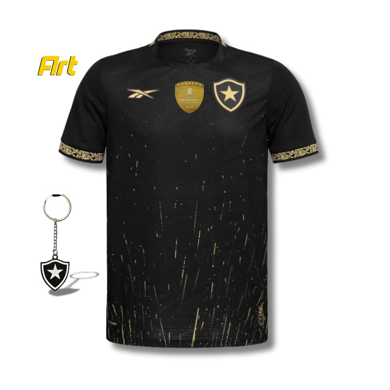 Camisa Botafogo II 2024/25  Masculino + Brinde Chaveiro - Torcedor Preto e Dourado