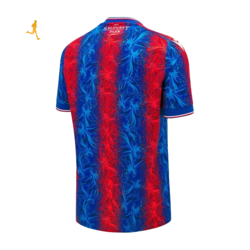 Camisa Crystal Palace I Titular 24/25 Vermelho Azul Branco Macron - 100 Anos Selhurst Park