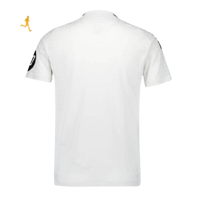 Camisa Titular Real Madrid Home 24/25 Versão Jogador/ Versão Torcedor Branco Preto - Edição 24/25 Vini Jr Kyllian Mbappé Endrick - Adidas