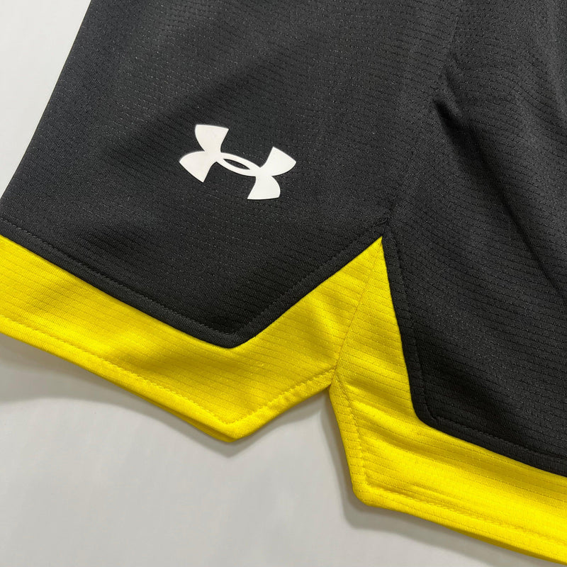 Shorts Esportivo Under Armour Academia Preto/Branco Com Bolso