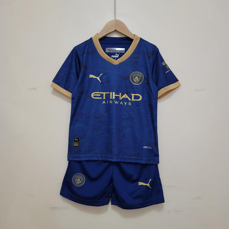 Kit Manchester City Infantil Puma 23/24 - Azul