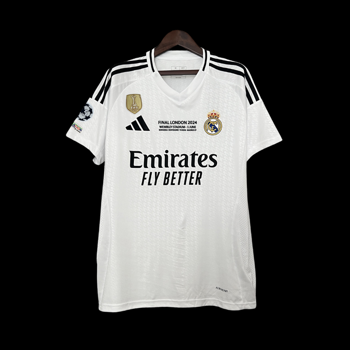 Camisa Real Madrid Home Adidas 2024/2025 - Versão Torcedor Branca e Preta