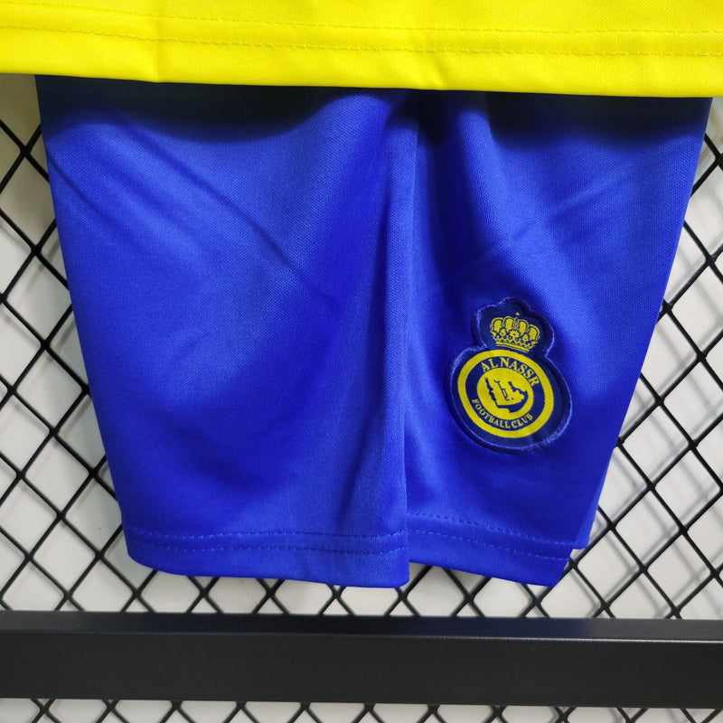 Conjunto Al Nassr FC Home Infantil 23/24 Futebol - Camisa + Shorts