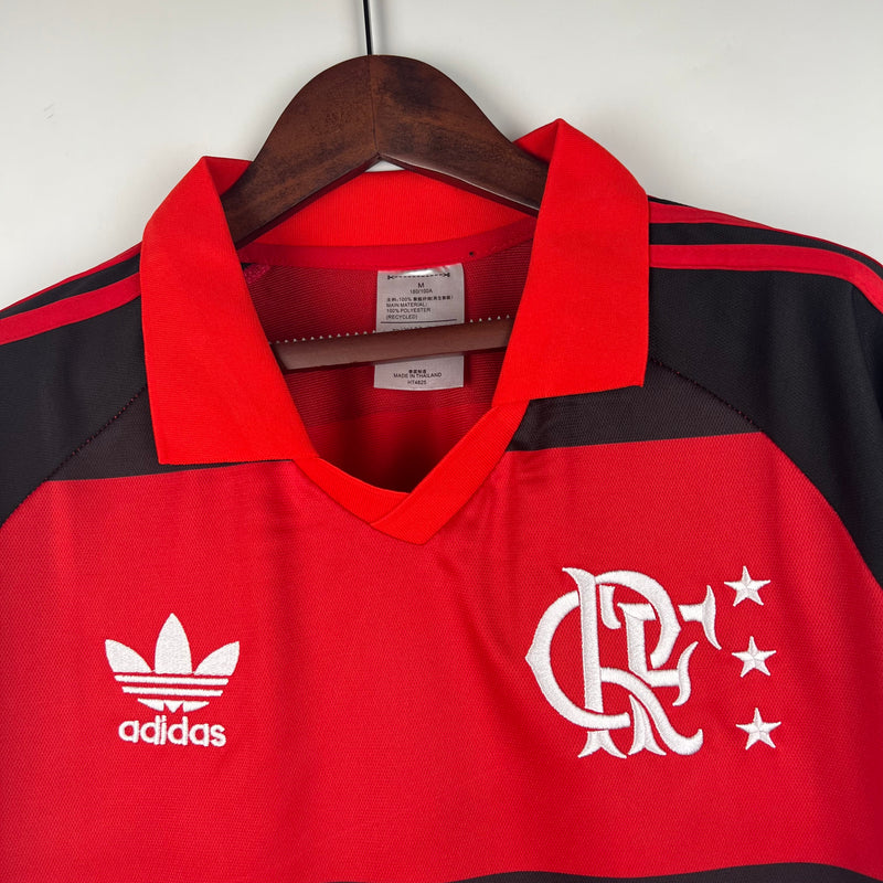 Camisa Flamengo I Retrô - Adidas 1987 Vermelho Preto Polo