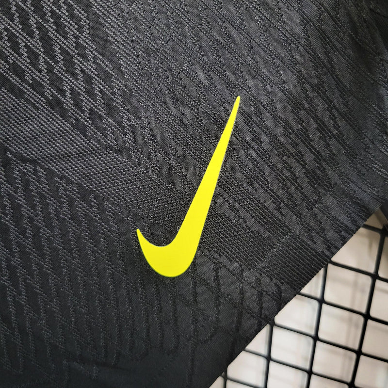 Shorts Inter de Milão Versão Jogador Preto e Amarelo 2023-2024 - Calção de futebol Inter de Milão Preto Nike