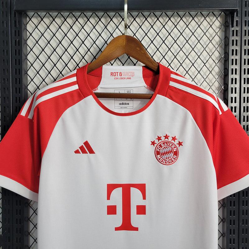 Camisa Bayern de Munique Home Adidas 23/24 | Versão Torcedor Branca e Vermelha