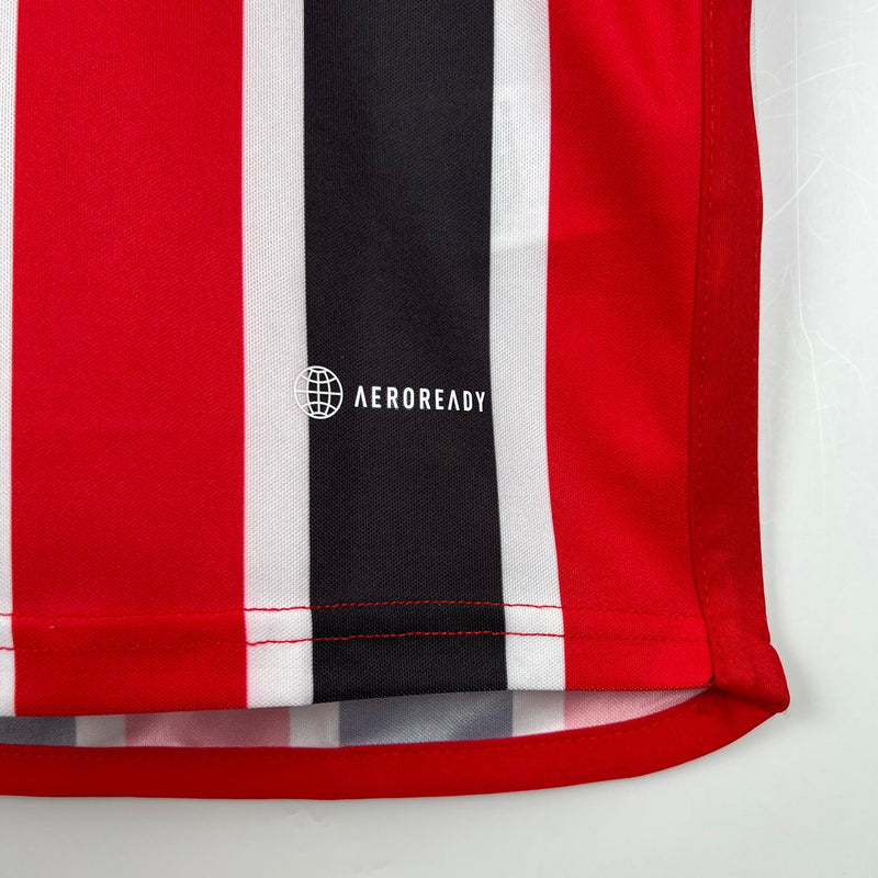 Camisa Tricolor Away Listrada | Adidas Treino 23/24 Vermelho e Preto