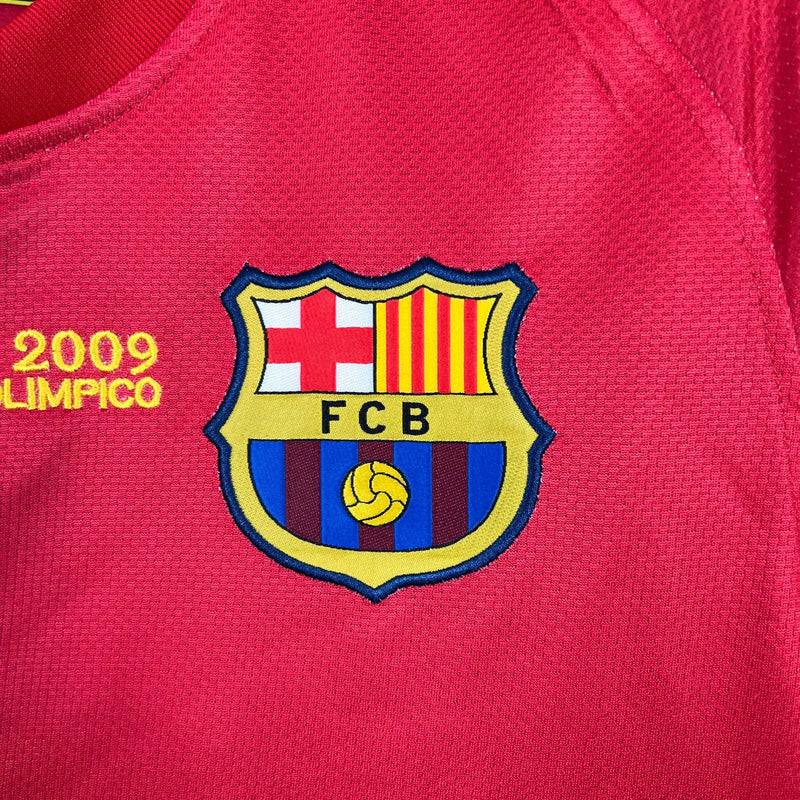 camisa-barcelona-retrô-titular-I-grená-azul-manga-curta-final-roma-2009-08-09-BORDADO