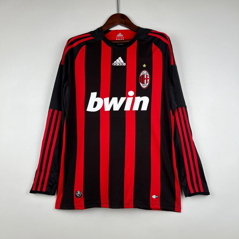 Camisa Retrô Milan Home Manga Longa - Adidas 2008/09