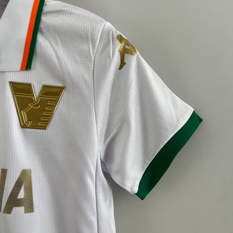 Conjunto Infantil Venezia Away Kappa Branco 23/24 - Futebol