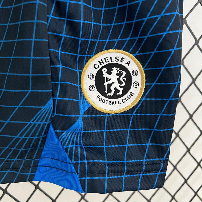 Conjunto Infantil Chelsea II Away Nike 23/24 Futebol - Azul e Preto