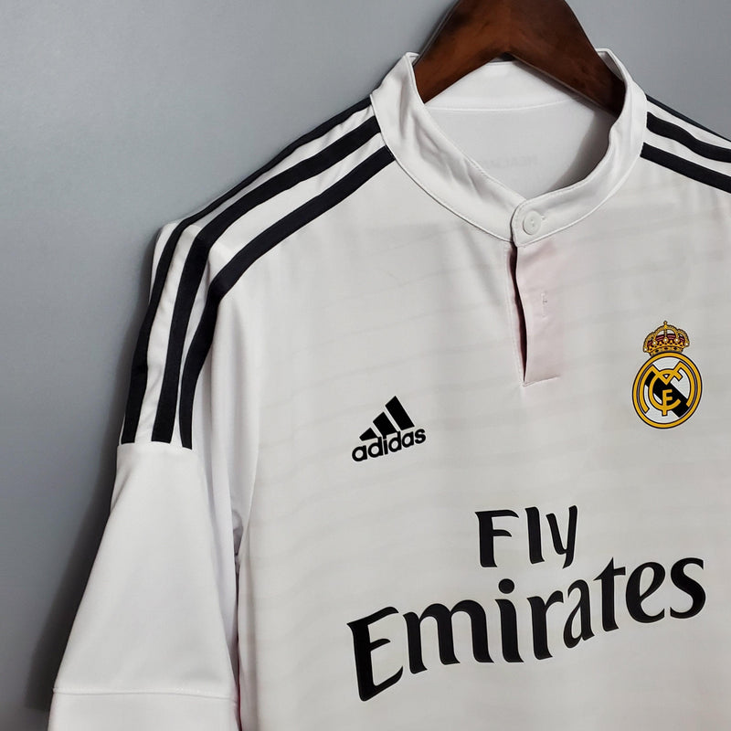 camisa-real-madrid-I-home-titular-14-15-retrô-gola-branca-botão-listras-prata-bordado-manga-curta-adizero