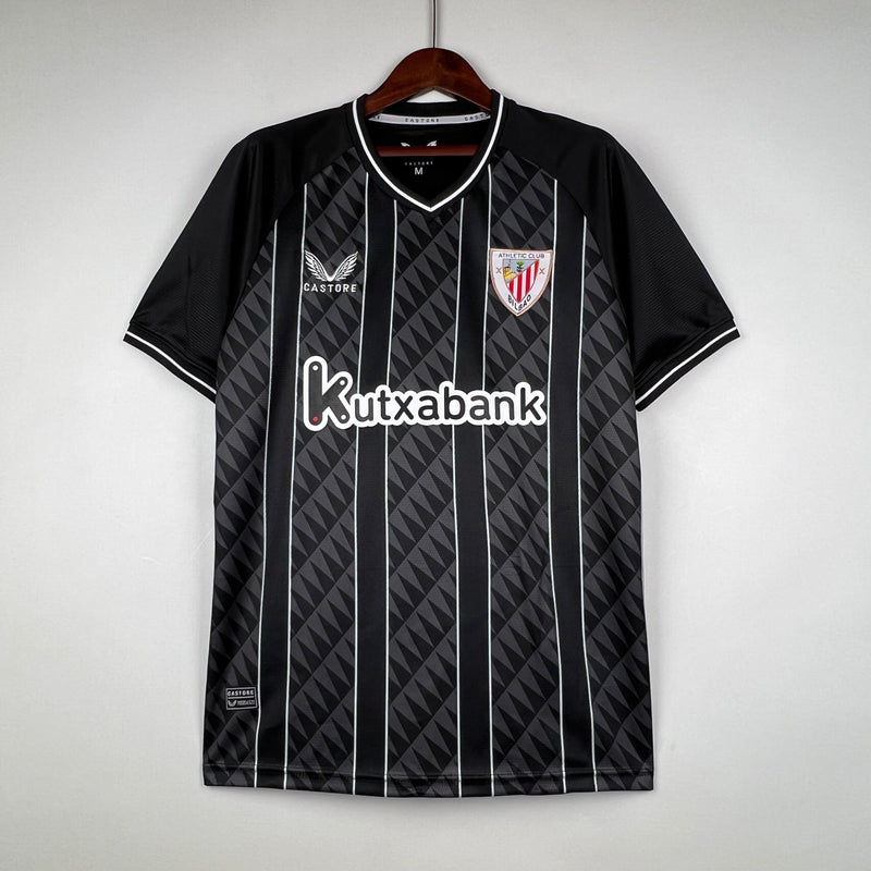 camisa-atletico-club-bilbao-goleiro-23-24-preto-branco-castore-guruzeta-unai-simón-julen-agirrezabala