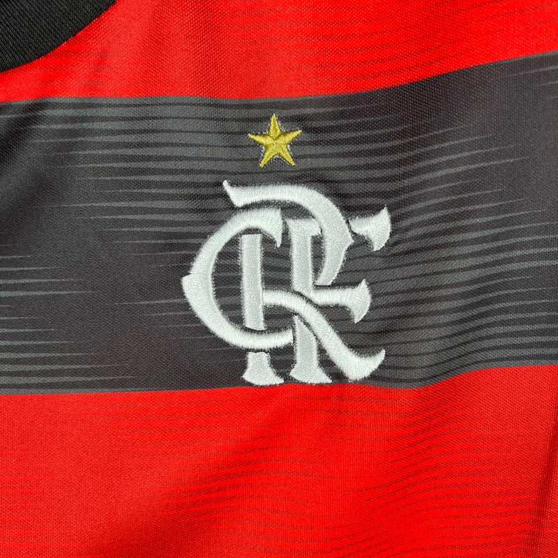 Camisa Flamengo Feminina Home Adidas 23/24 - Versão Torcedor Vermelho, Preto e Branco