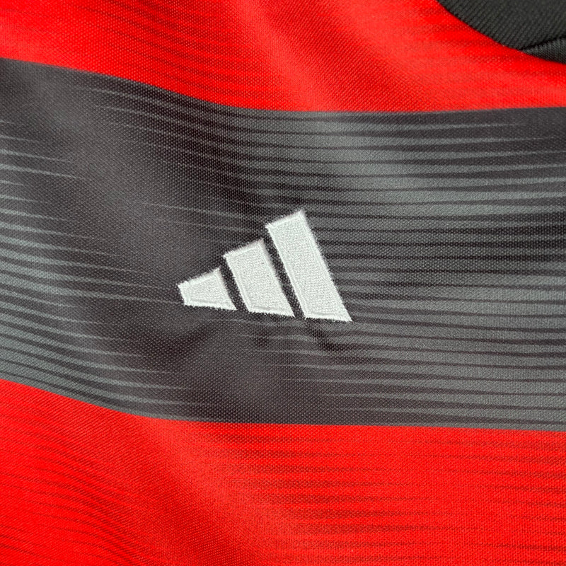 Camisa Flamengo Feminina Home Adidas 23/24 - Versão Torcedor Vermelho, Preto e Branco