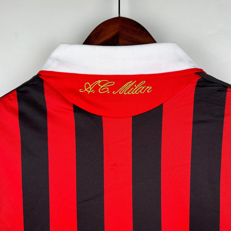 Camisa Retrô Milan Manga Longa Adidas Home 2009/10