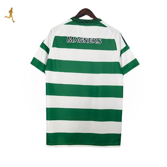 camisa-celtic-titular-I-home-24-25-versão-torcedor-verde-branco-gola-redonda-cabide-bordado-manga-curta-costas-frente