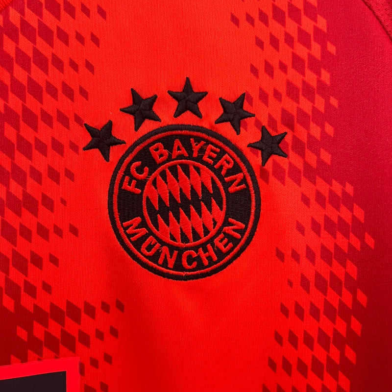 Camisa Bayern de Munique I Titular 24/25 Versão Torcedor Vermelho Home "Treble Red"