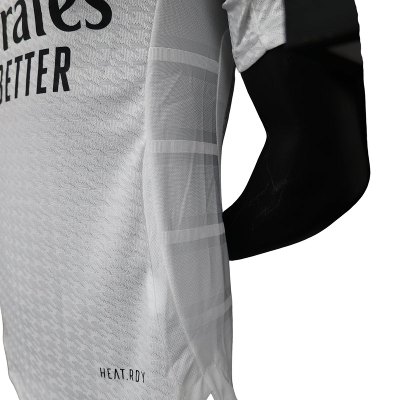 Camisa Titular Real Madrid Home 24/25 Versão Jogador/ Versão Torcedor Branco Preto - Edição 24/25 Vini Jr Kyllian Mbappé Endrick - Adidas