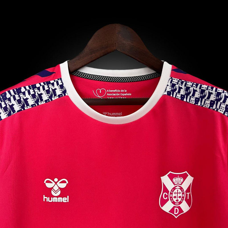 Camisa Tenerife Third Away 24/25 - Versão Torcedor Rosa Branco Preto - Hummel