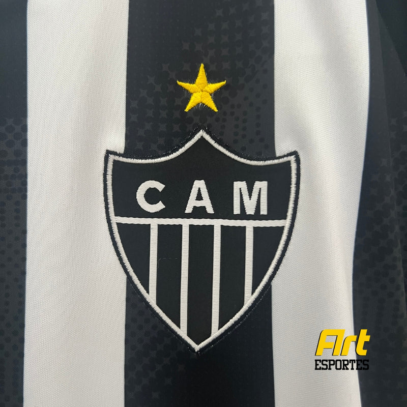 Camisa Atlético Mineiro I Feminina Adidas 24/25 - Versão Torcedor Preto e Branco