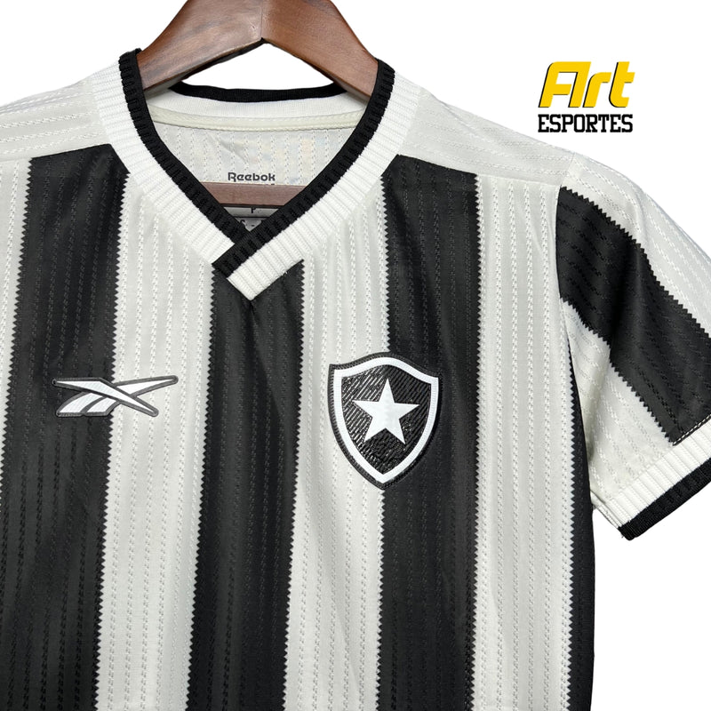 Camisa Botafogo I Feminina Reebok 24/25 - Versão Torcedor Preto e Branco