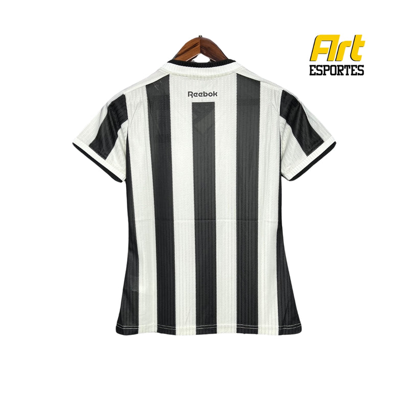 Camisa Botafogo I Feminina Reebok 24/25 - Versão Torcedor Preto e Branco