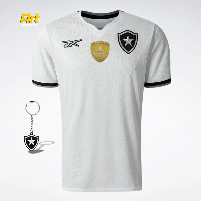 Camisa Botafogo III Masculina 24/2025 + Brinde Chaveiro - Versão Torcedor Branco Preto