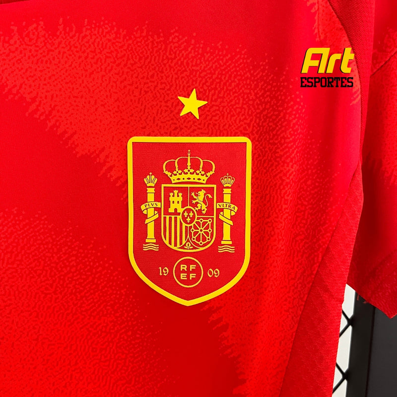 Camisa Espanha I Feminina 2024/25 Adidas Versão Torcedor Vermelho