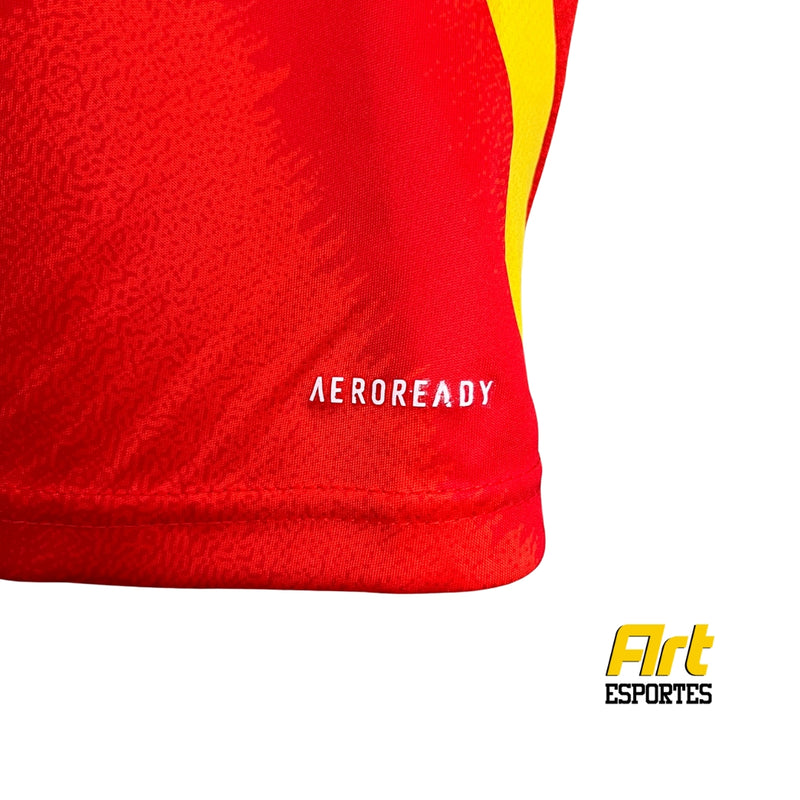 Camisa Espanha I Feminina 2024/25 Adidas Versão Torcedor Vermelho