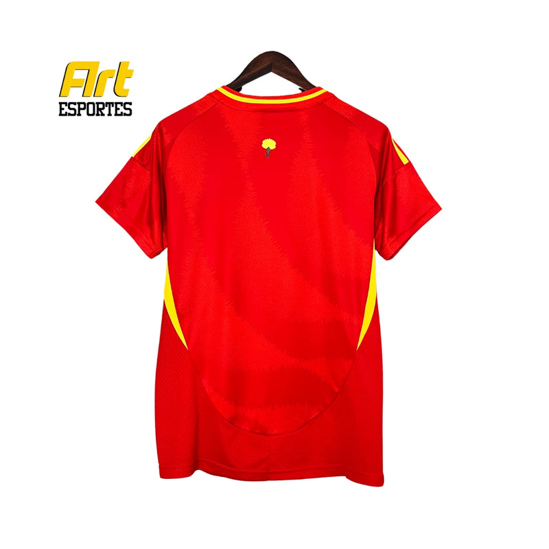 Camisa Espanha I Feminina 2024/25 Adidas Versão Torcedor Vermelho