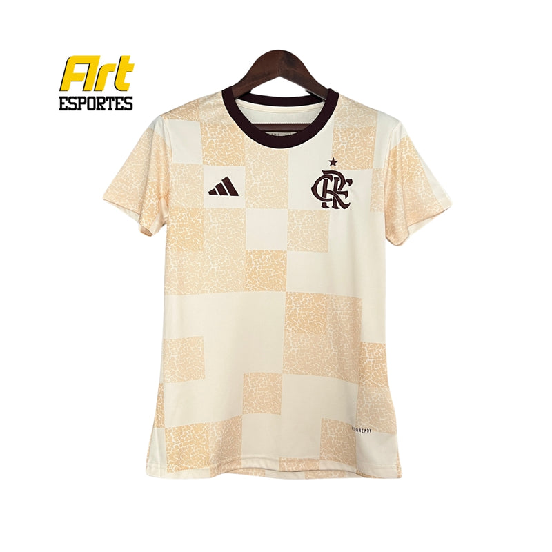 Camisa Flamengo Concept Feminina Adidas 24/25 - Versão Torcedor Bege