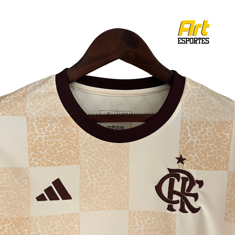 Camisa Flamengo Concept Feminina Adidas 24/25 - Versão Torcedor Bege