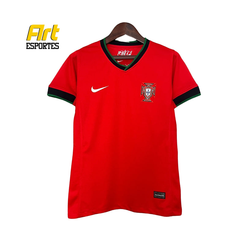 Camisa Portugal I Feminina 2024/25 Nike Versão Torcedor Vermelho