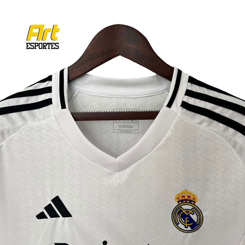 Camisa Real Madrid I Feminina 2024/25 Adidas Versão Torcedor Branco