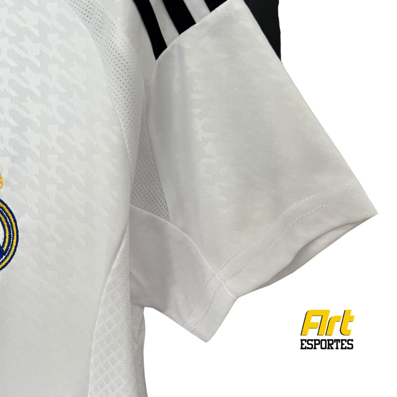 Camisa Real Madrid I Feminina 2024/25 Adidas Versão Torcedor Branco