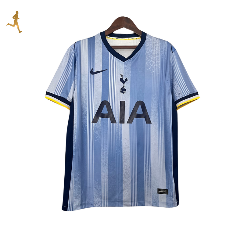 camisa-tottenham-reserva-24-25-lançamento-azul-manga-curta-amarelo-gola-v-azul-II