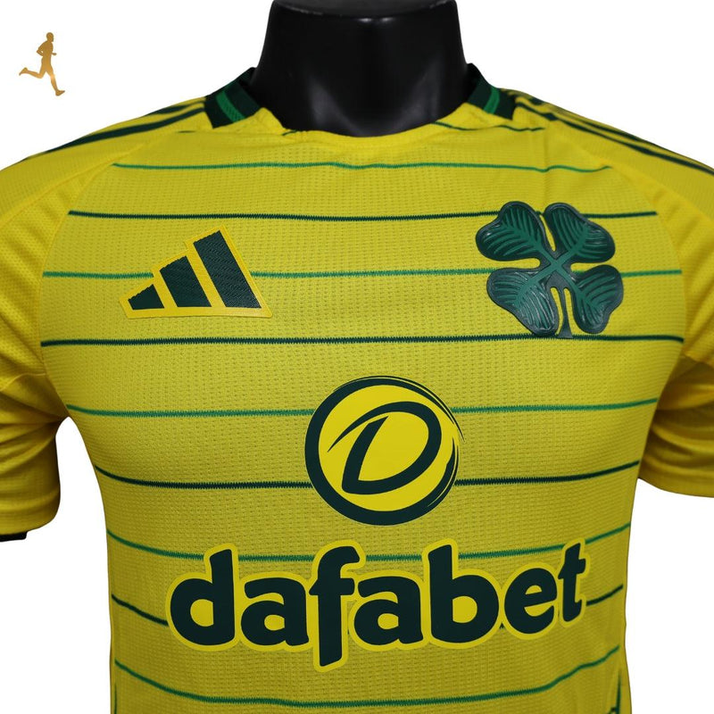 Camisa Celtic II Away 24/25 Dafabet Versão Jogador Amarelo Verde Preto - Adidas